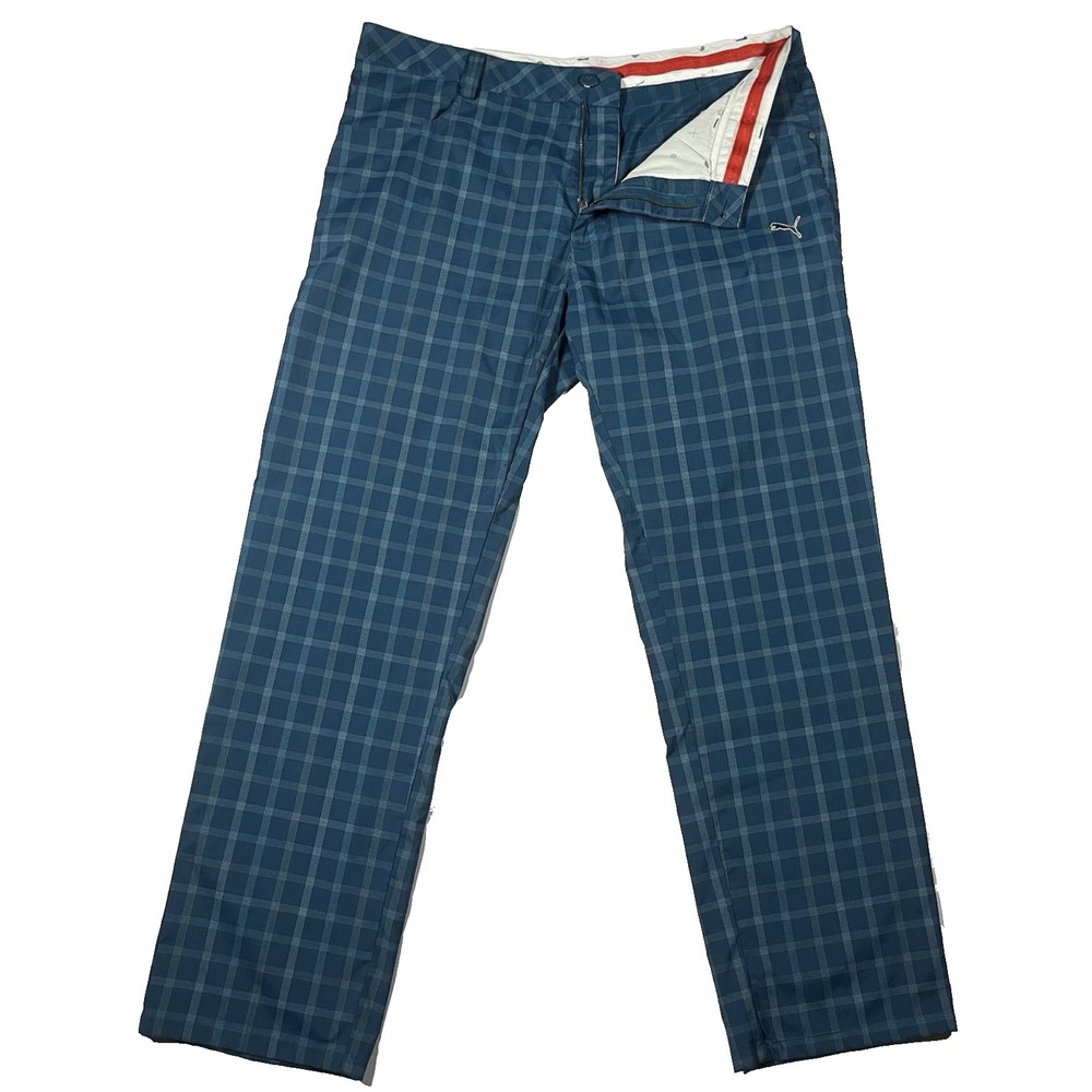 PUMA Golf Pants Men's 36x32 USP Dry Blue Polyester Sport Lifestyle Chino Pant